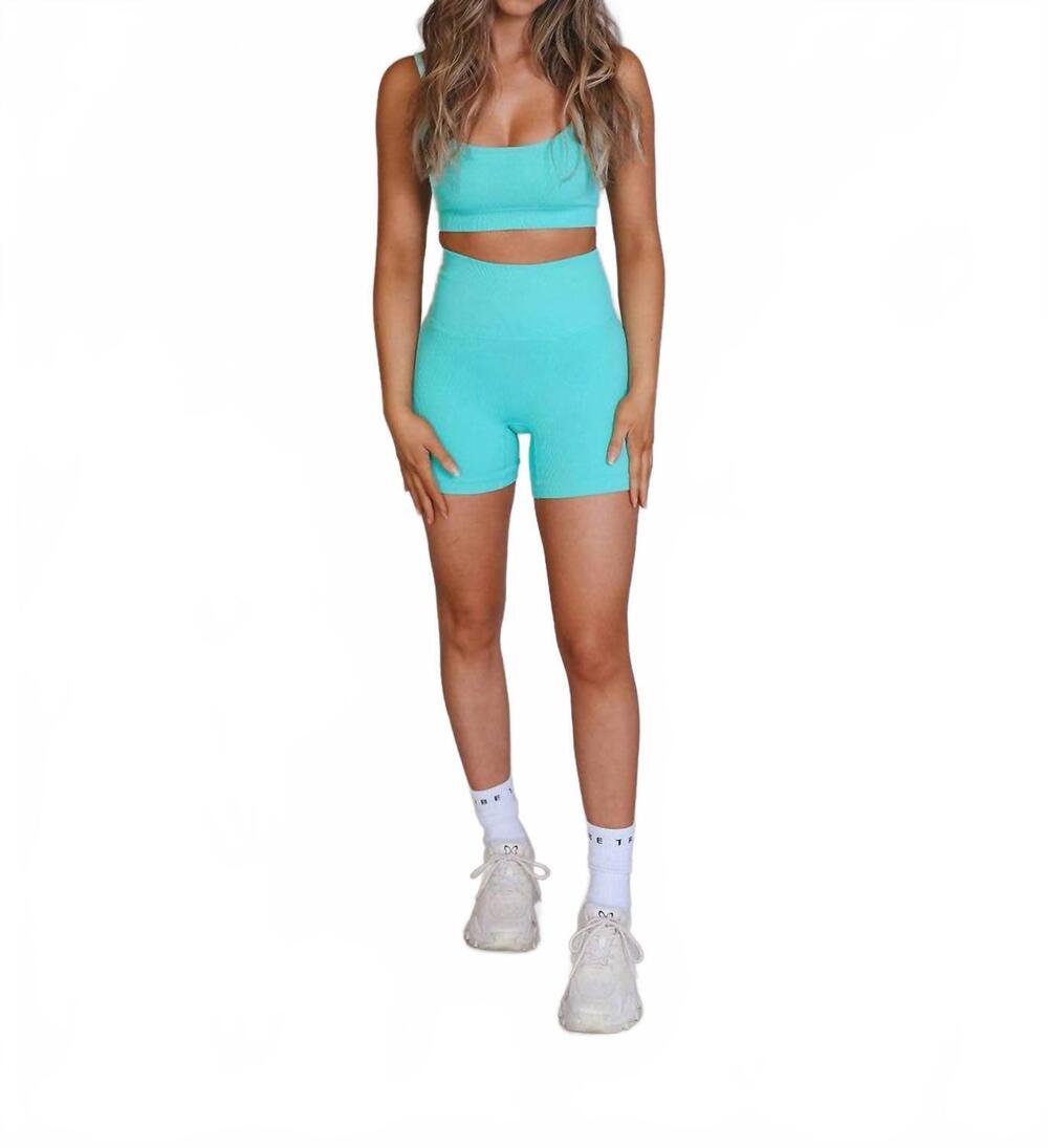 NEW TRIBE KELLEY seamless luxe shorts in teal